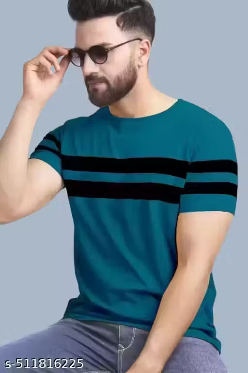 Men Cotton Blend Regular Tshirts