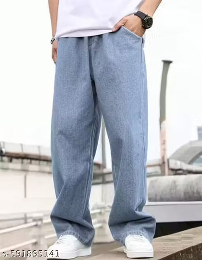 DAIME Boot-Leg Mid Rise Light Blue Men Denim Jeans