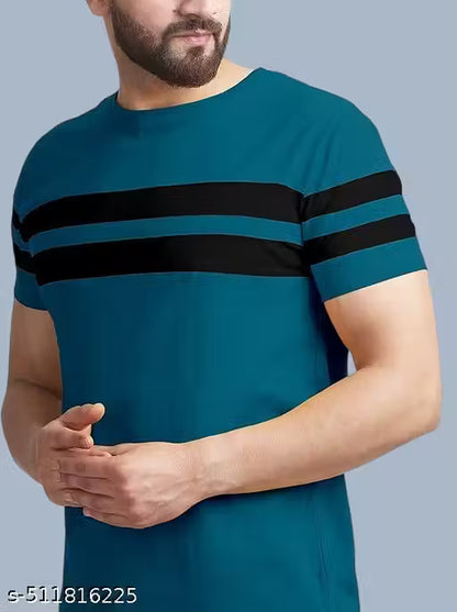 Men Cotton Blend Regular Tshirts