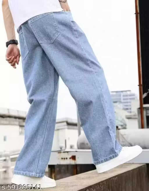 DAIME Boot-Leg Mid Rise Light Blue Men Denim Jeans