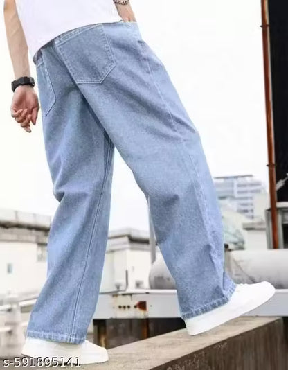 DAIME Boot-Leg Mid Rise Light Blue Men Denim Jeans