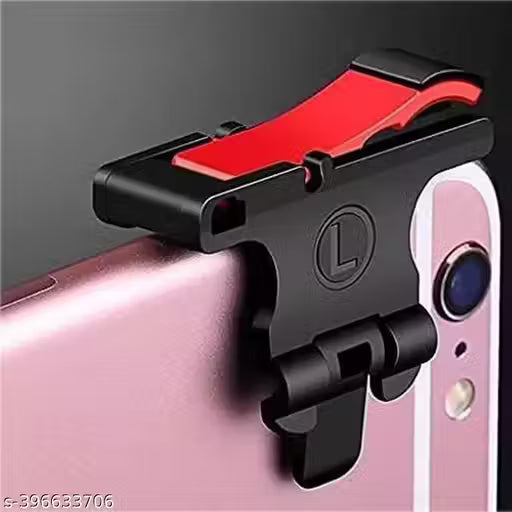 Mobile Gaming Triggers + Finger Sleeves | For BGMI/Free Fire Max/COD Mobile/Apex Legends Mobile - (Black-Red)